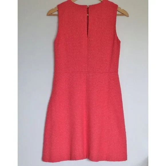 Coral Zara Textured Sleeveless Fit and Flare Dress - Picture 2 of 9